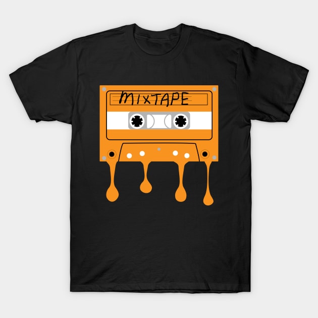 Hip Hop Cassette Mixtape Melting T-Shirt by blackartmattersshop